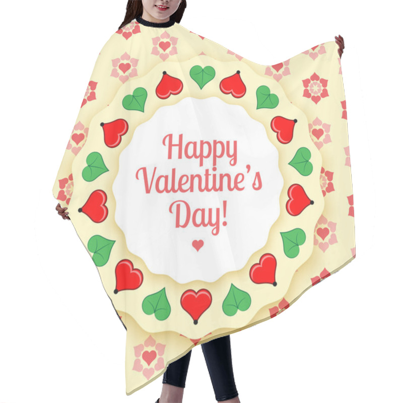 Personality  Vector Greeting Card For Valentine's Day. Hair Cutting Cape