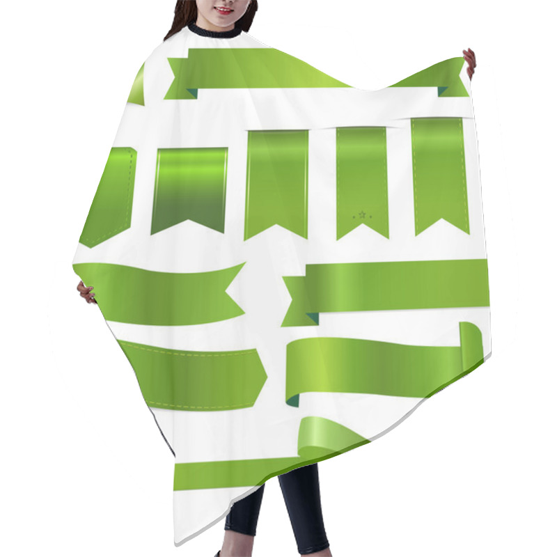 Personality  Green Ribbons Set Hair Cutting Cape