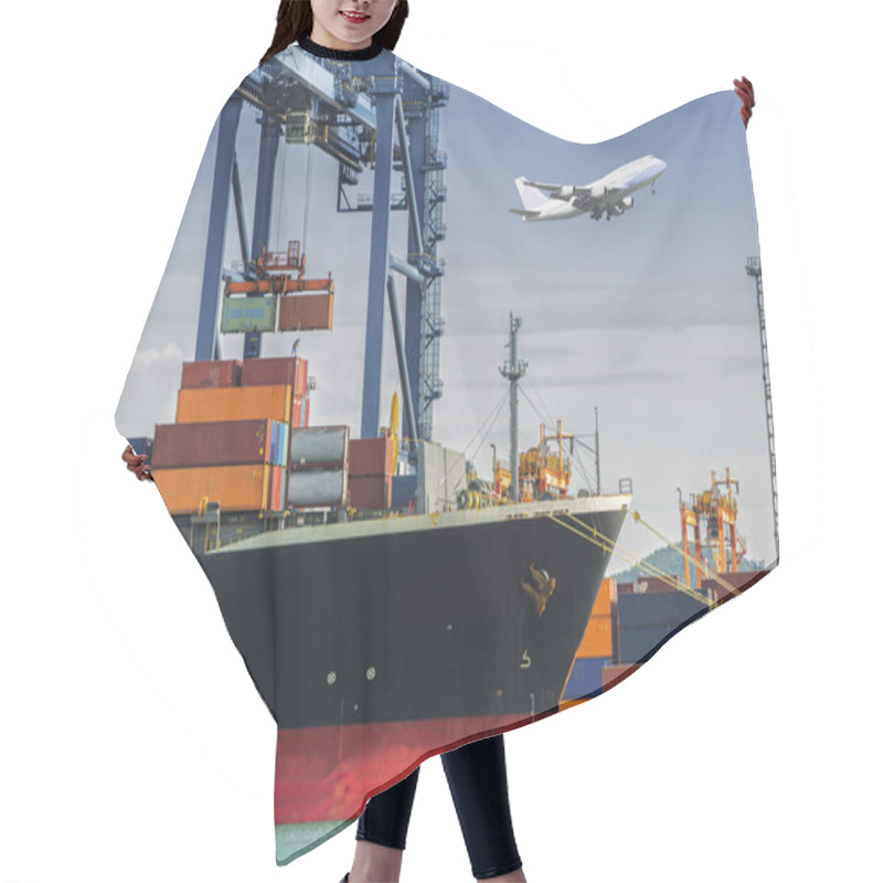 Personality  Container Cargo Freight Ship Hair Cutting Cape