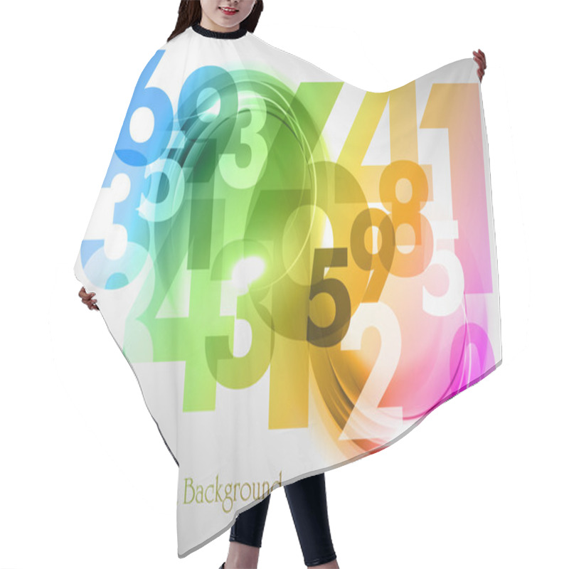 Personality  Rainbow Numbers Hair Cutting Cape