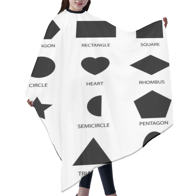 Personality  12 Shape Silhouettes Hair Cutting Cape