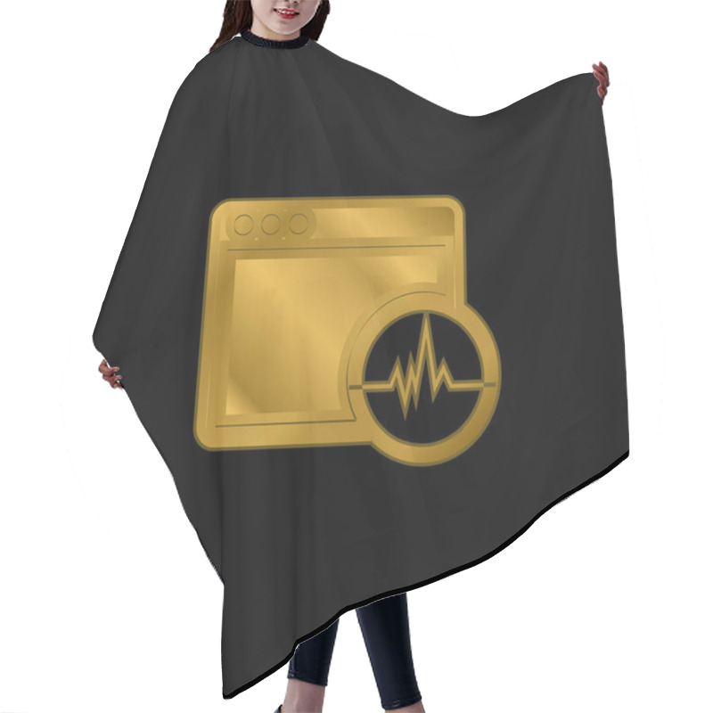 Personality  Activity Analysis In A Command Window Gold Plated Metalic Icon Or Logo Vector Hair Cutting Cape