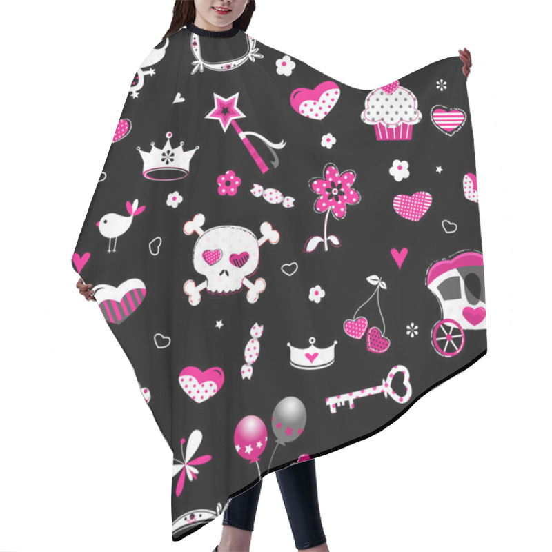 Personality  Aggressive Style Princess Seamless Pattern Hair Cutting Cape