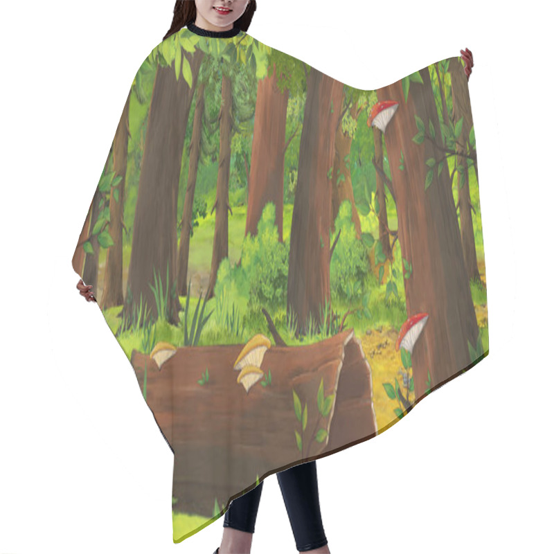 Personality  Cartoon Summer Scene With Meadow In The Forest Illustration For Children Hair Cutting Cape