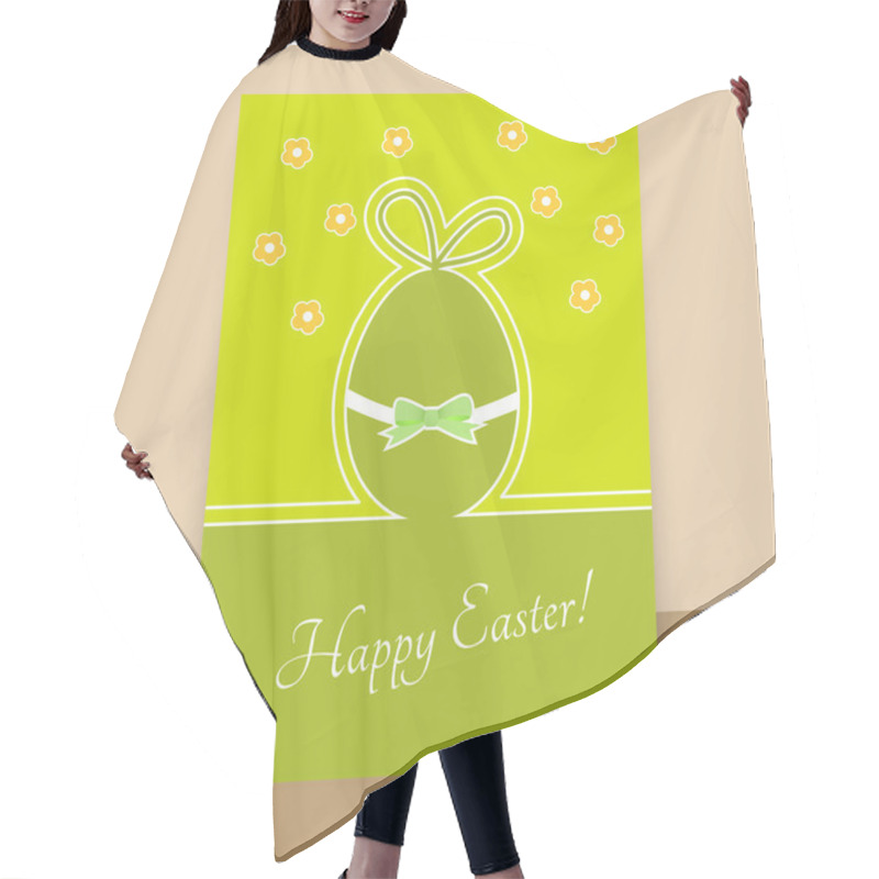 Personality  Paper Easter Egg Card. Vector Illustration Hair Cutting Cape