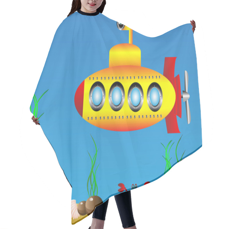 Personality  Yellow Submarine Under Water Hair Cutting Cape