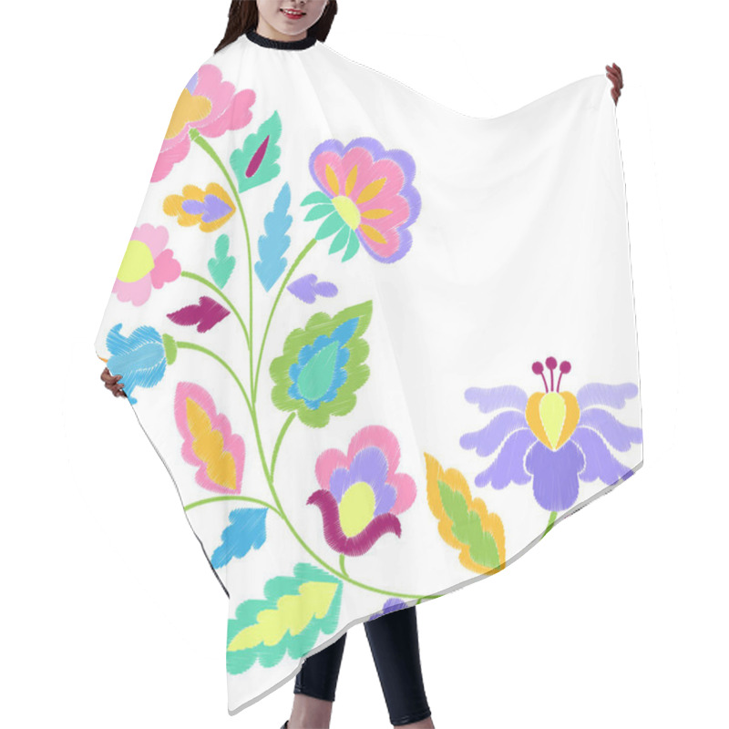 Personality  Fantasy Flowers Embroidery Pattern Hair Cutting Cape