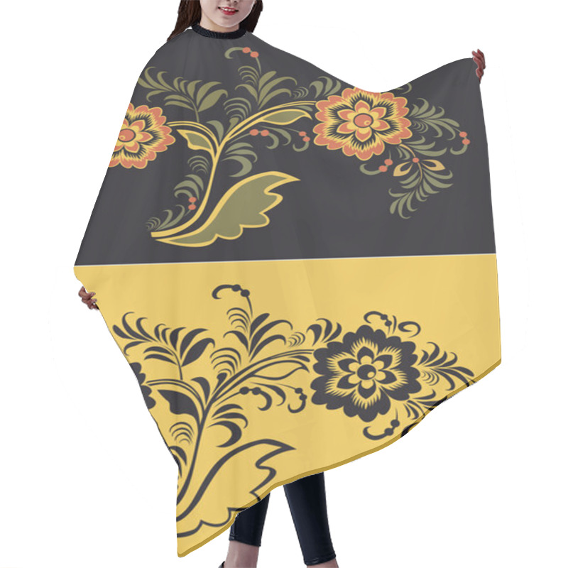 Personality  Pattern In Style Hohloma National Creativity Hair Cutting Cape