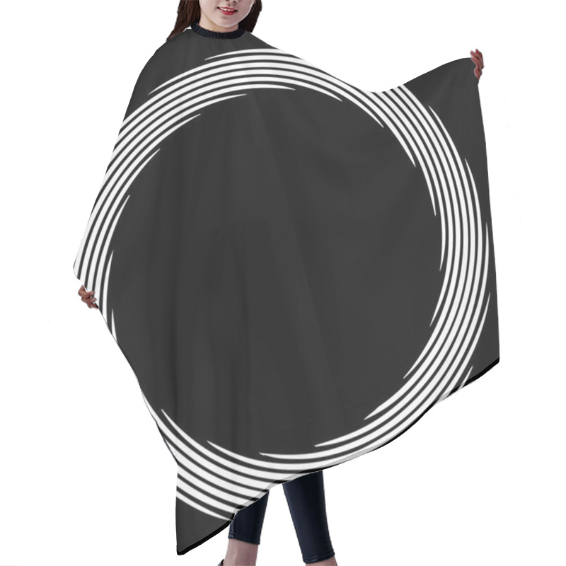 Personality  Abstract Spiral Concentric Circles Element Hair Cutting Cape