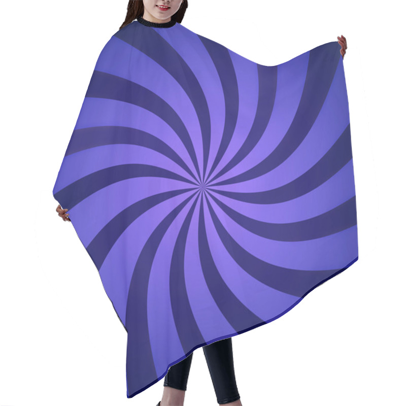 Personality  Funky Abstract Purple Background Illustration Of Twisty Stripes With A Radial Gradient. Hair Cutting Cape