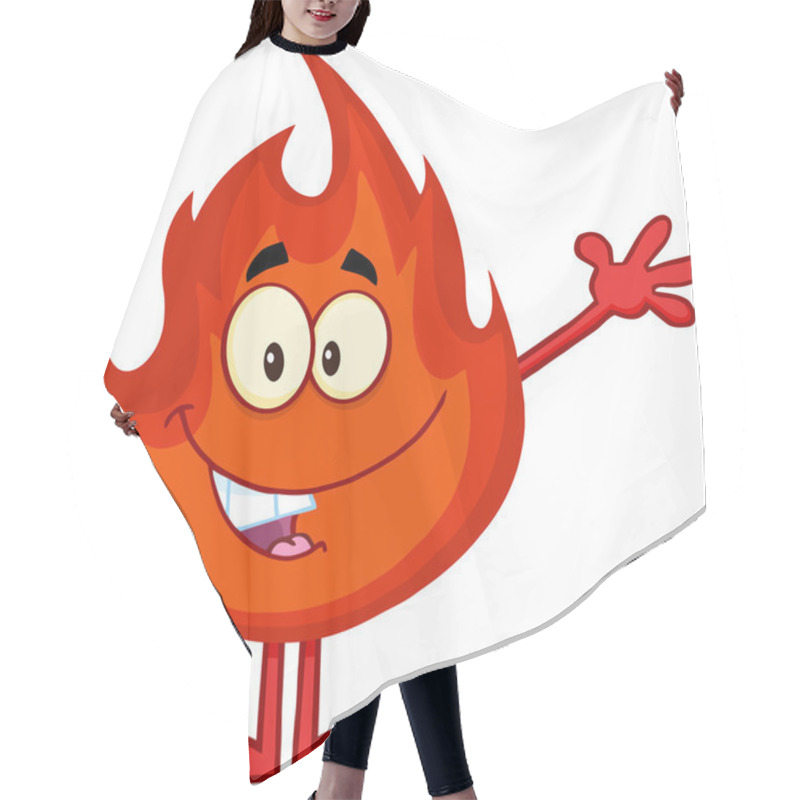 Personality  Happy Fire Cartoon Character Waving Hair Cutting Cape