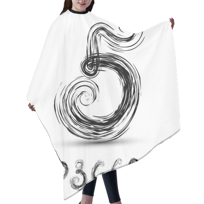 Personality  Set Of Numbers From 0 To 9 Hair Cutting Cape