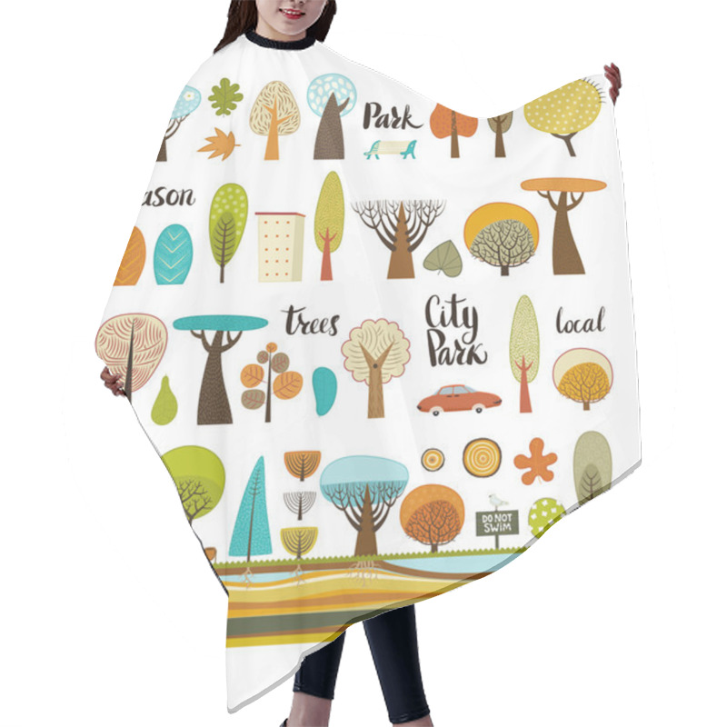 Personality  City Park Set With Lettering Hair Cutting Cape