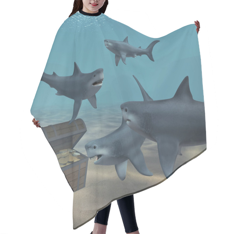 Personality  Sharks Hair Cutting Cape