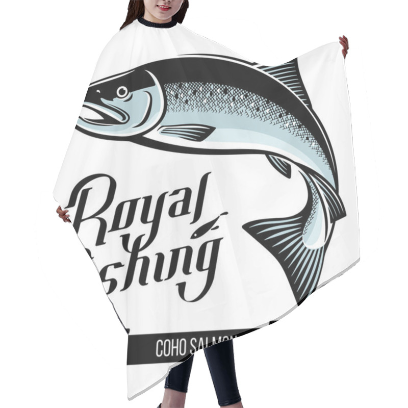 Personality  Coho Salmon Fish Vector Illustration Hair Cutting Cape