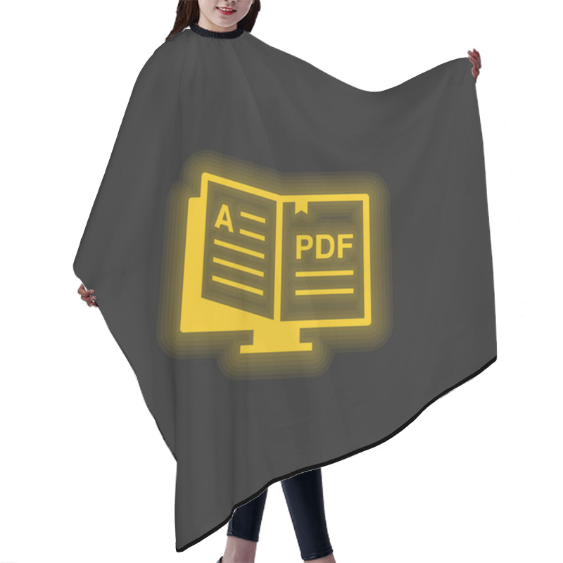 Personality  Book Yellow Glowing Neon Icon Hair Cutting Cape