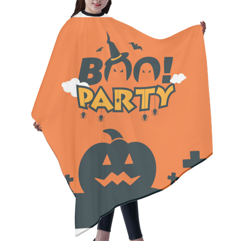 Personality  Halloween Boo Party Card Design Hair Cutting Cape