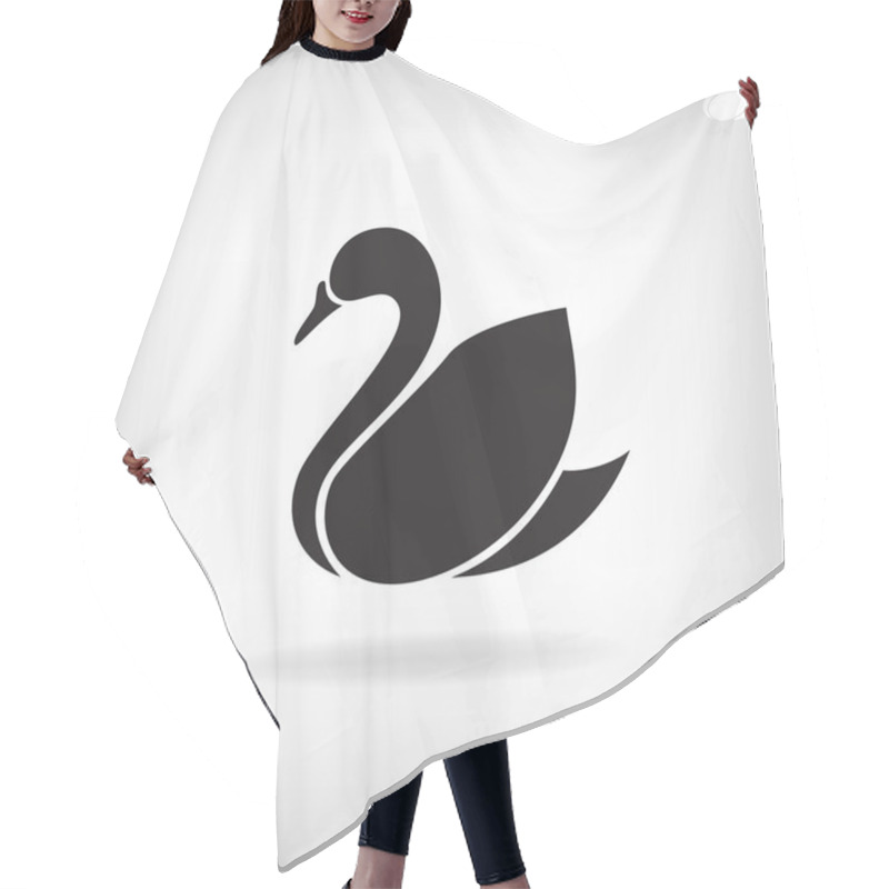 Personality  Stylized Silhouette Of  Swan On A Light Background. Hair Cutting Cape