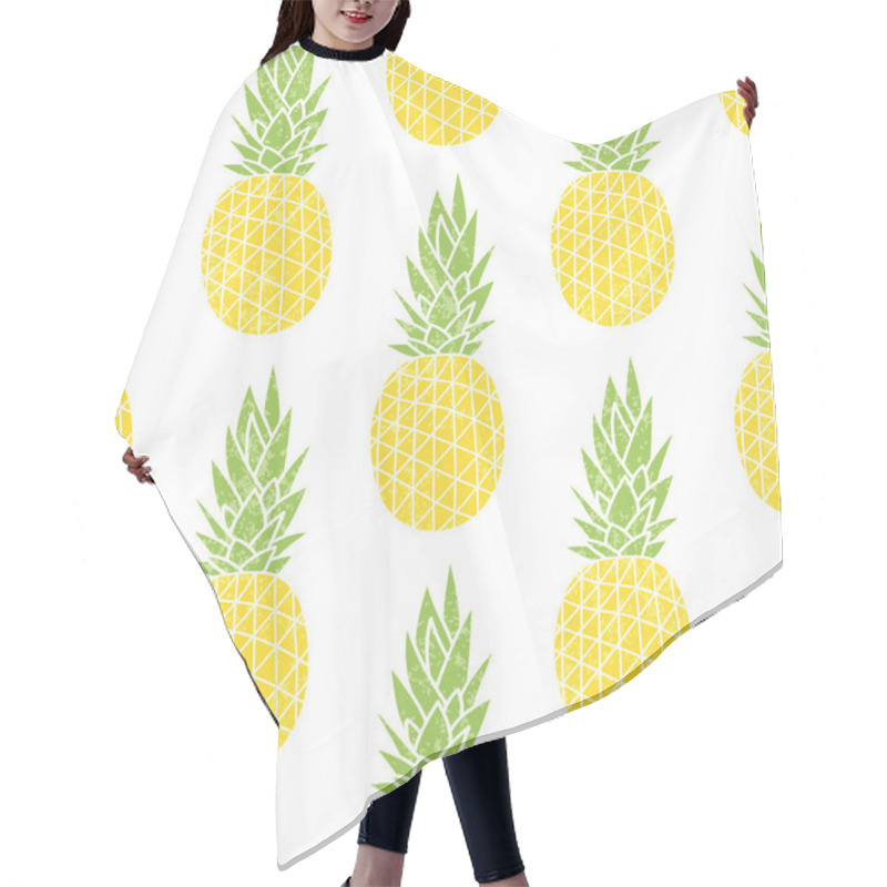 Personality  Cartoon Pineapple On A White Background. Simple Vector Backgroun Hair Cutting Cape