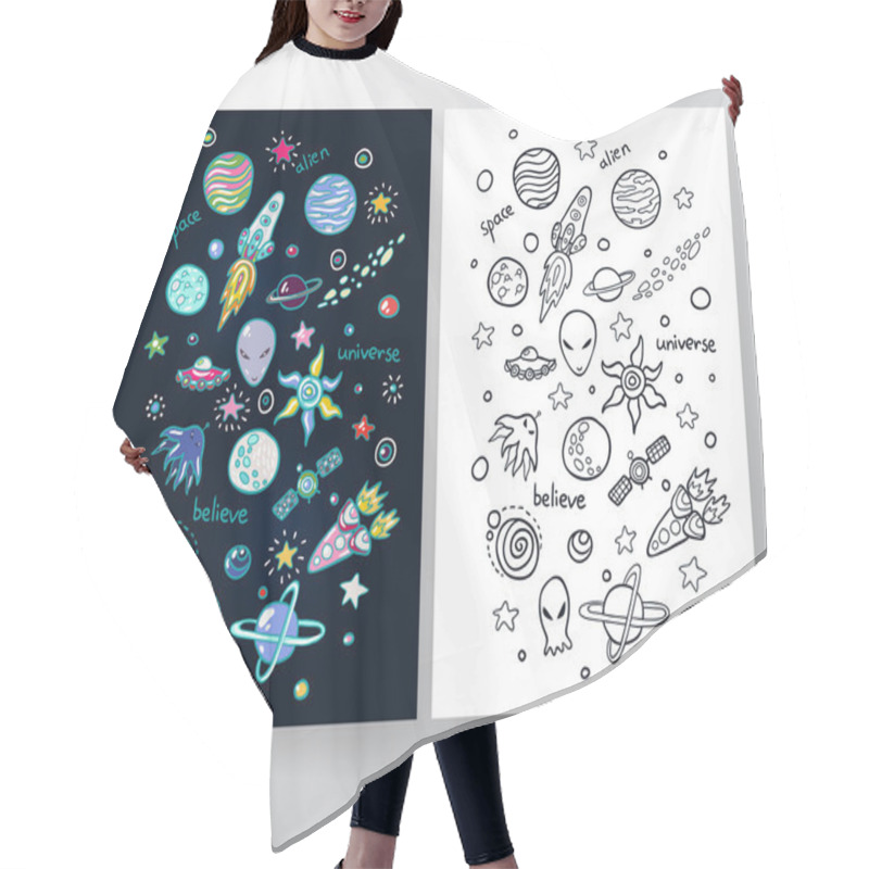 Personality  Cute Space Set Hair Cutting Cape