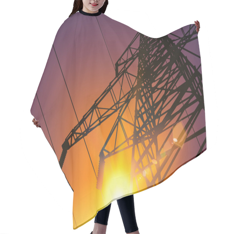 Personality  Electrical Transmission Line Hair Cutting Cape