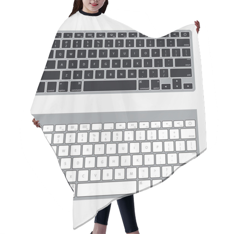 Personality  Two Vector Keyboards Hair Cutting Cape