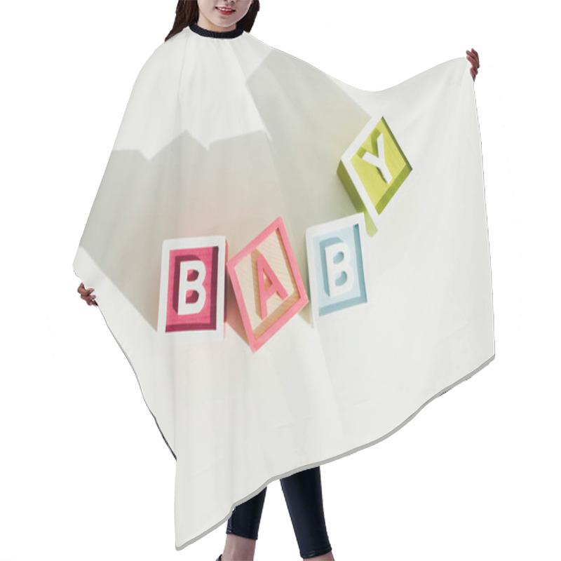 Personality  Top View Of Word Baby On Letter Wooden Blocks Hair Cutting Cape