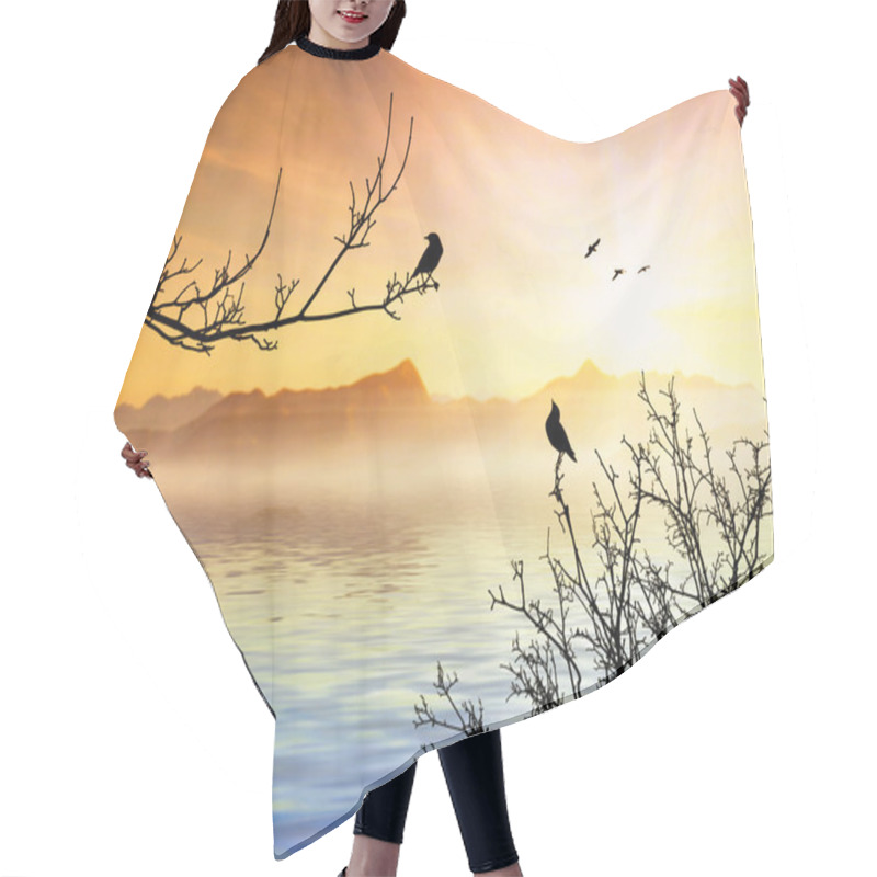 Personality  Beautiful Landscape Hair Cutting Cape