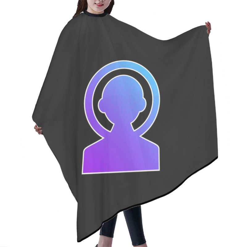 Personality  Astronaut Blue Gradient Vector Icon Hair Cutting Cape