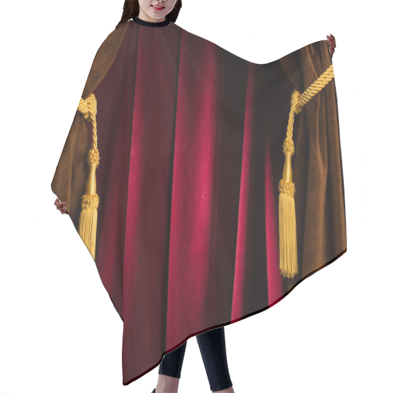 Personality  Red Theatre Curtains Hair Cutting Cape