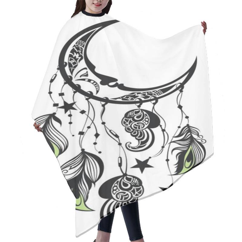 Personality  Moon And  Feathers  Hair Cutting Cape