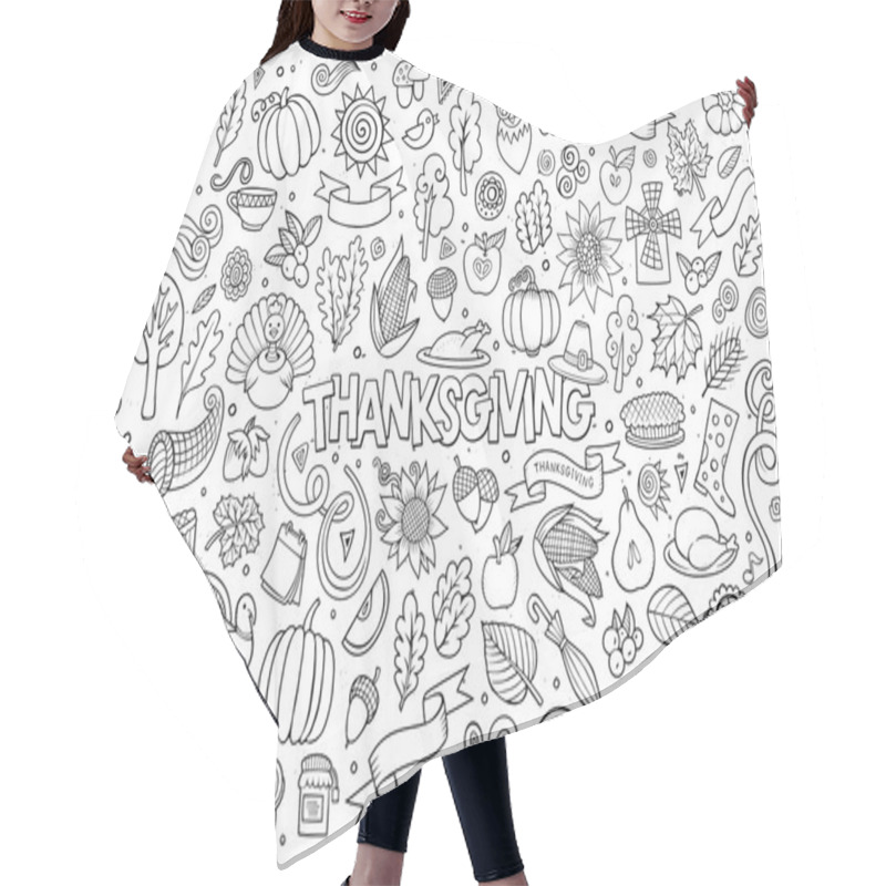 Personality  Sketchy Vector Hand Drawn Doodle Cartoon Set Of Objects  Hair Cutting Cape