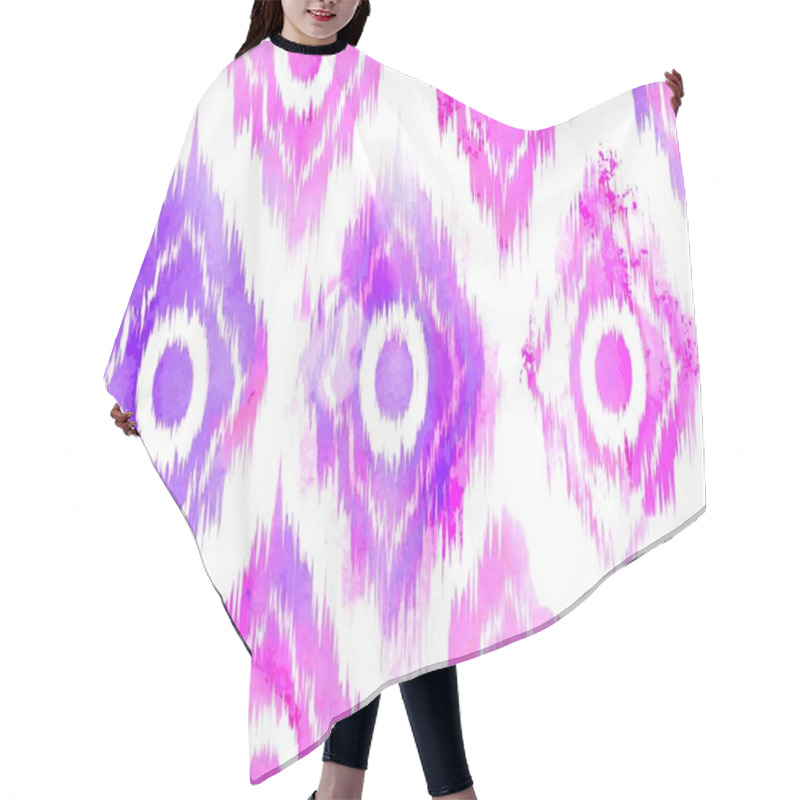 Personality  Seamless Ikat Textile Pattern . Hair Cutting Cape