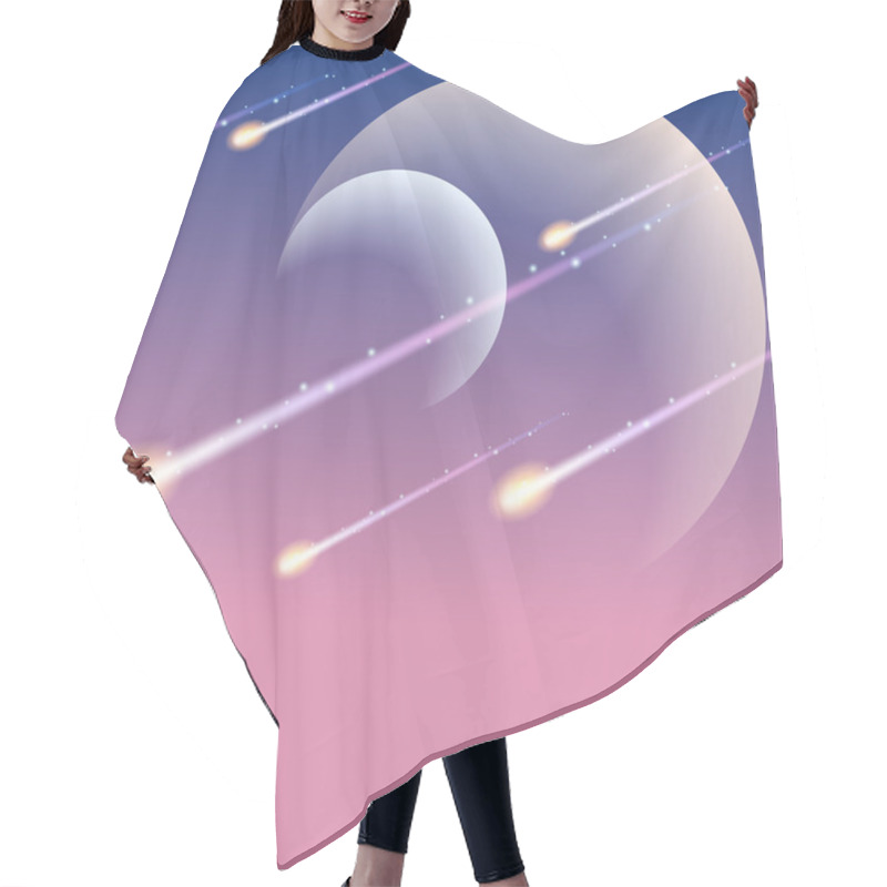 Personality  Futuristic Meteor Shower Background Hair Cutting Cape