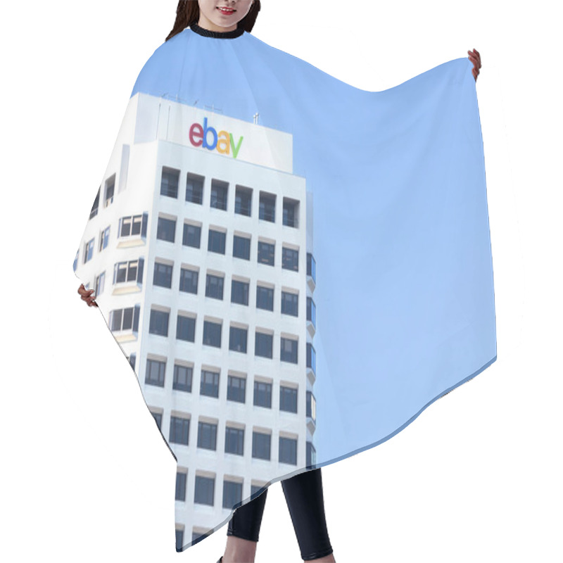 Personality  Sydney, Australia - 9 February 2023: The Ebay Headquarters In Sydney, Australia. Part Of The American Multinational Ebay Inc. Based In California And Founded In 1995. Hair Cutting Cape