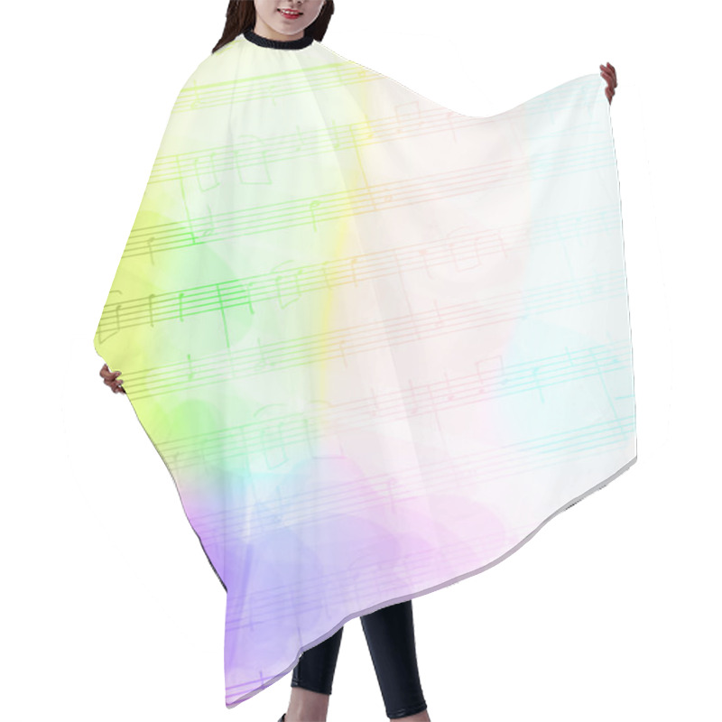 Personality  Colour Background With Handmade Musical Notes. Hair Cutting Cape