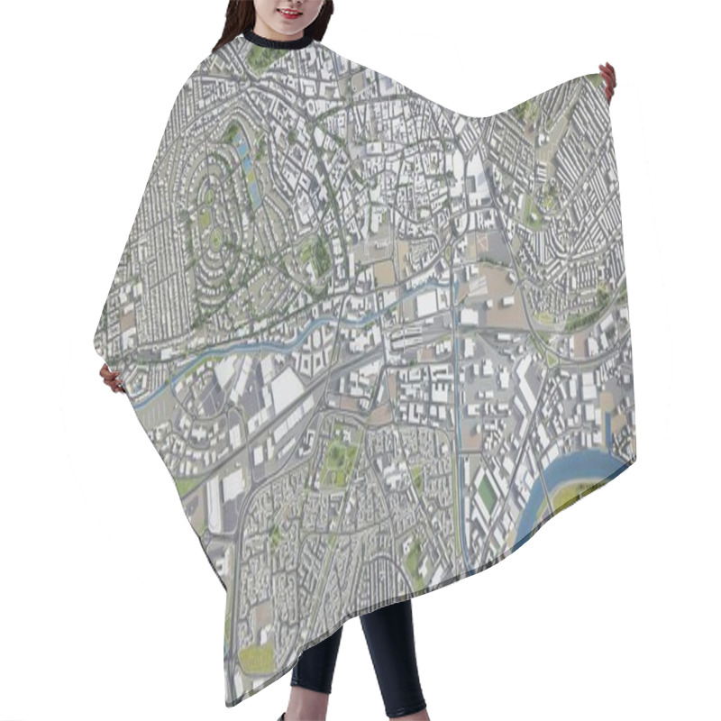 Personality  Nottingham - 3D City Model Aerial Rendering Hair Cutting Cape