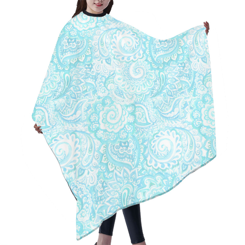 Personality  Gentle Seamless Light Blue Background In Ornate Ornamental Style Hair Cutting Cape