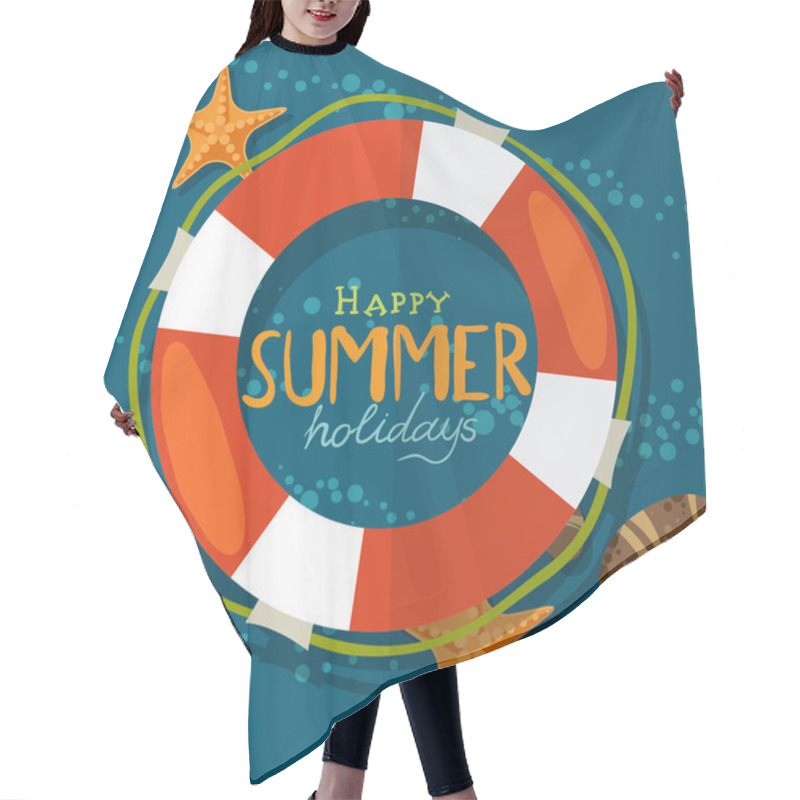 Personality  Summer Beach Background Hair Cutting Cape