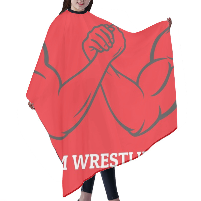 Personality  Arm Wrestling Illustration Hair Cutting Cape