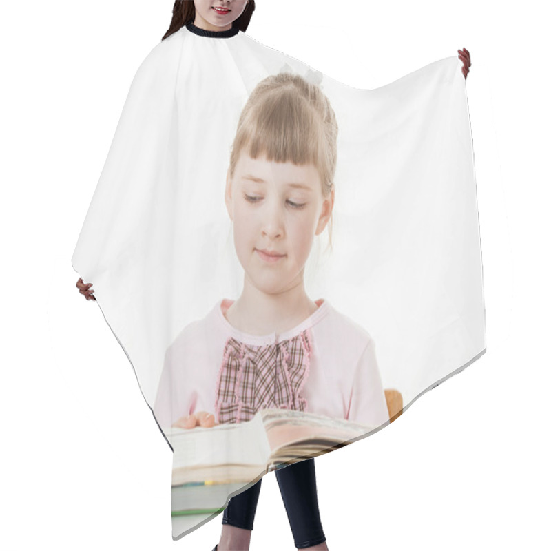 Personality  Little School Girl Learning To Read Hair Cutting Cape