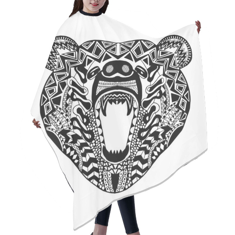 Personality  Zentangle Stylized Bear. Sketch For Tattoo Or T-shirt. Hair Cutting Cape