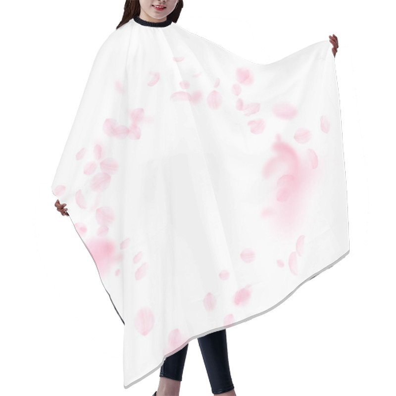 Personality  Sakura Petals Falling Down. Romantic Pink Flowers  Hair Cutting Cape