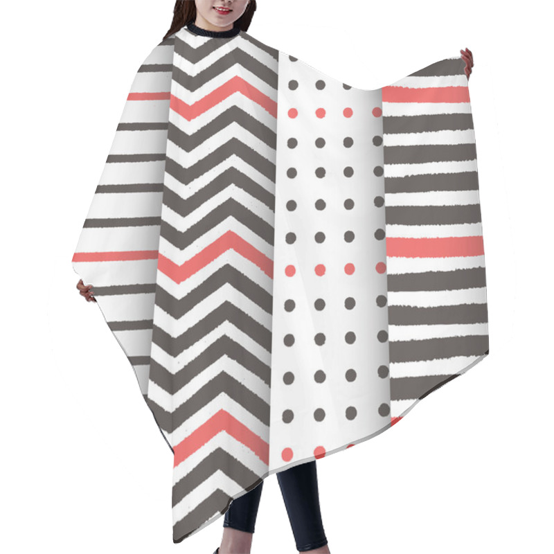 Personality  4 Hand Drawn Painted Geometric Patterns Set Hair Cutting Cape