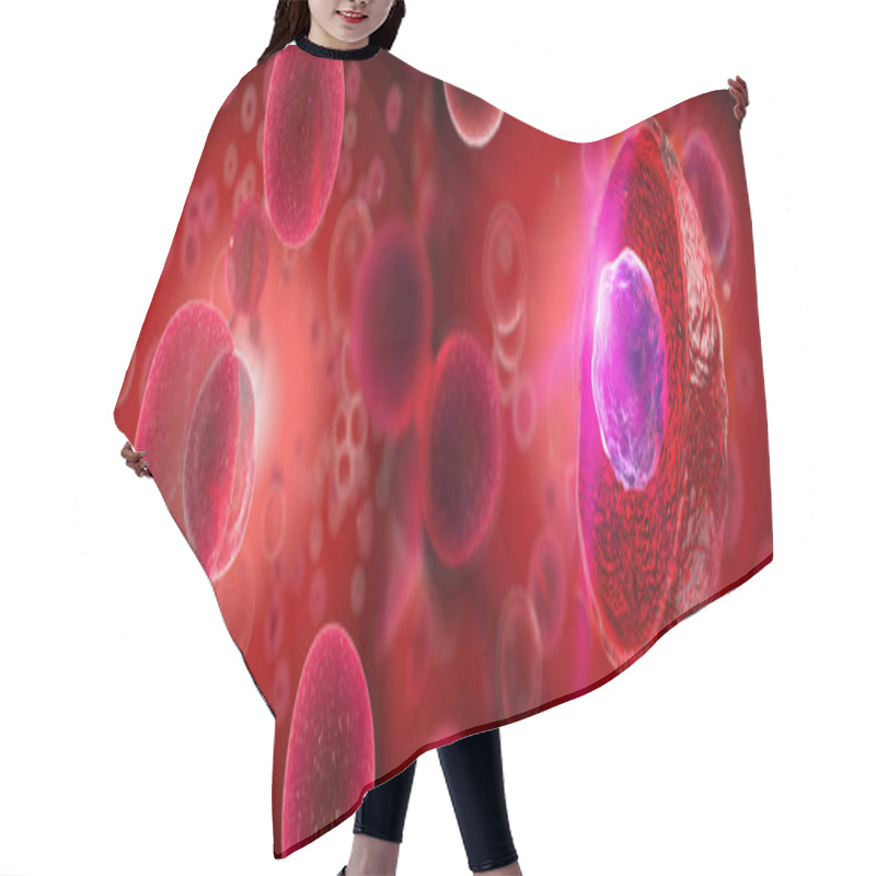 Personality  Embryonic Stem Cells , Cellular Therapy , Regeneration , Disease Treatment. 3D Illustration Hair Cutting Cape