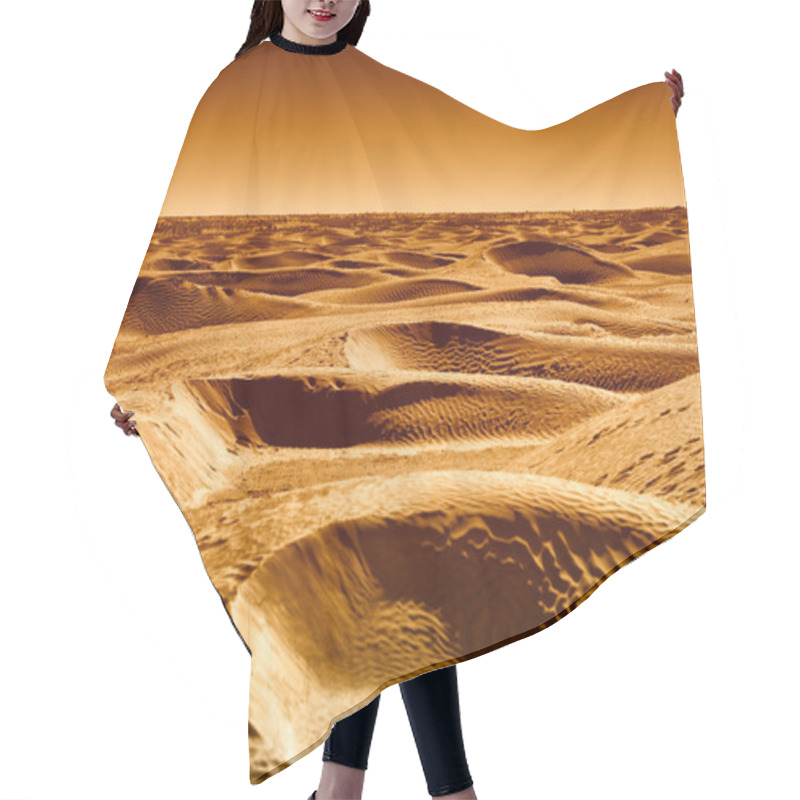 Personality  Dunes Of Sahara Desert At Sunset Hair Cutting Cape