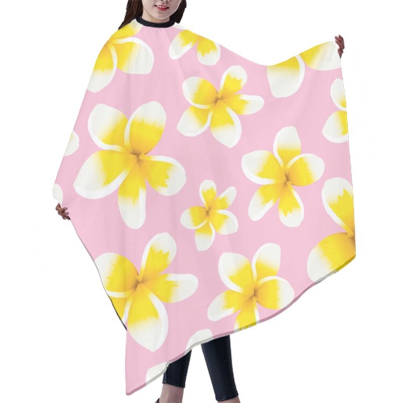 Personality  Seamless Pattern Yellow Plumeria Hair Cutting Cape