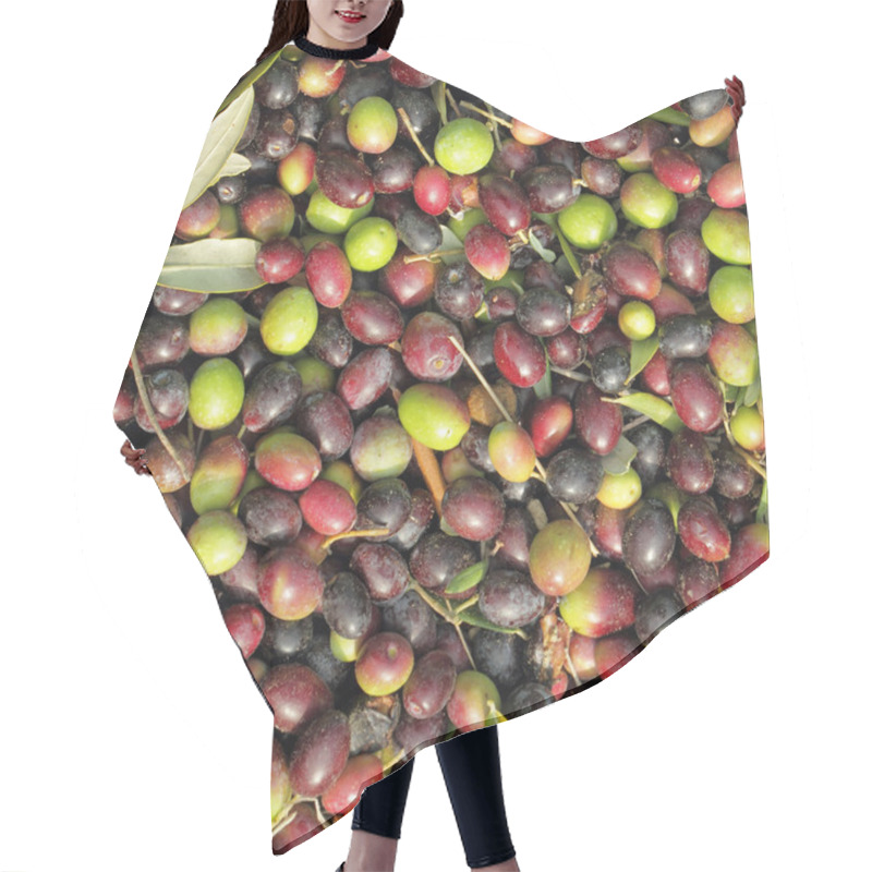 Personality  Fresh Olive Fruits As Background Hair Cutting Cape