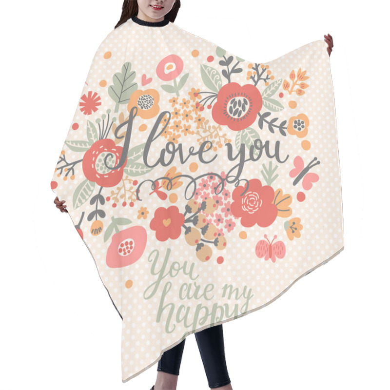 Personality  I Love You Romantic Card Hair Cutting Cape