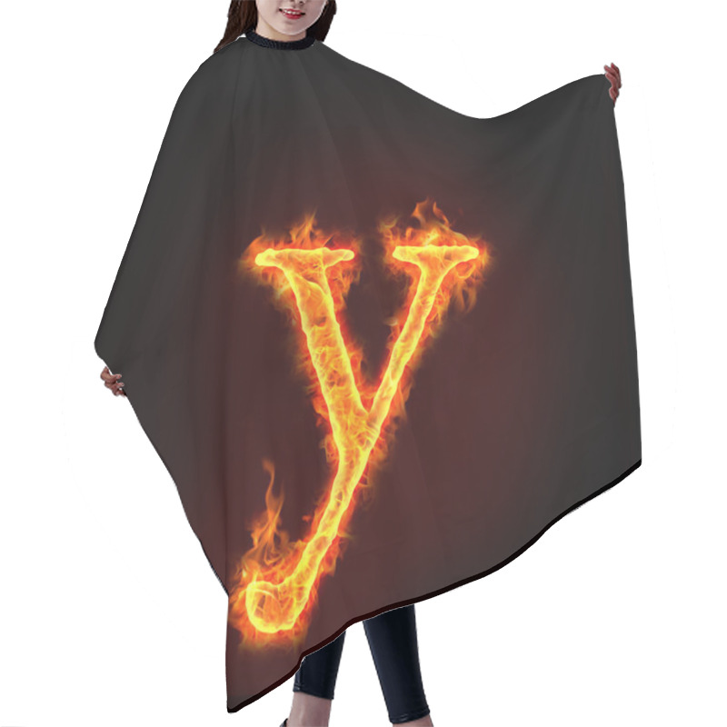 Personality  Fire Alphabets, Small Letter Y Hair Cutting Cape